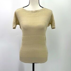 UEC Guess lightweight short sleeve tan sweater extra small